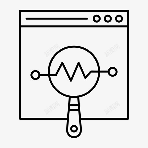 在线分析浏览器图标svg_新图网 https://ixintu.com 互联网 分析 在线 技术 浏览器 网络和搜索引擎优化线图标