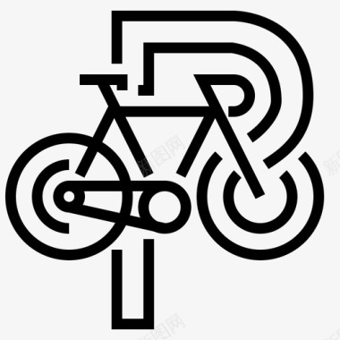 自行车停车场交通工具咖啡店图标图标