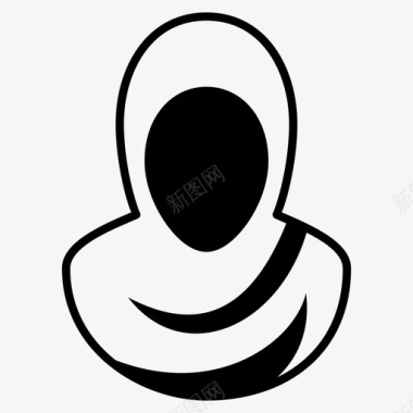 头巾封面女性图标图标