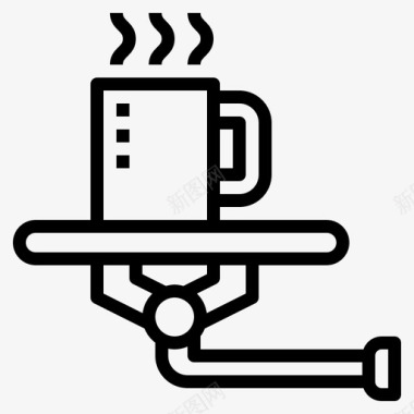机器人助手咖啡帮助图标图标