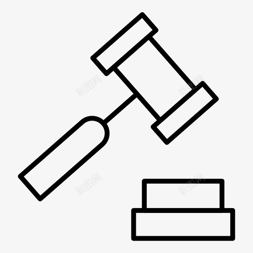 锤子法院司法图标svg_新图网 https://ixintu.com 司法 法律 法律和司法细线 法院 锤子