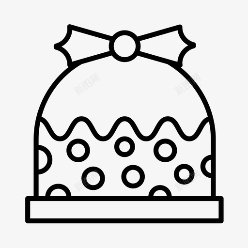 布丁面包店圣诞节图标svg_新图网 https://ixintu.com 圣诞节 布丁 派 糕点 面包店 食品
