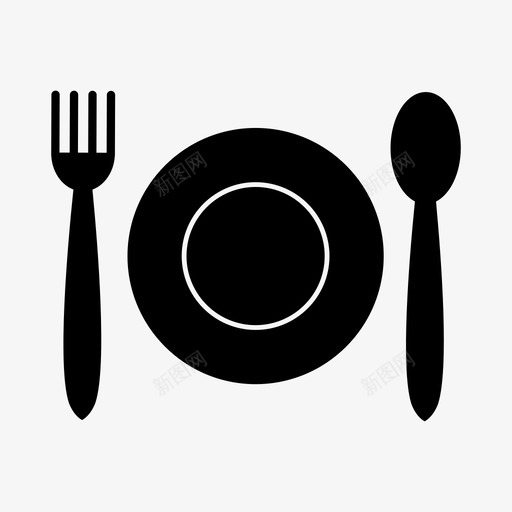 带盘子的餐具设备厨房图标svg_新图网 https://ixintu.com 厨房 带盘子的餐具 桌子 设备 餐具
