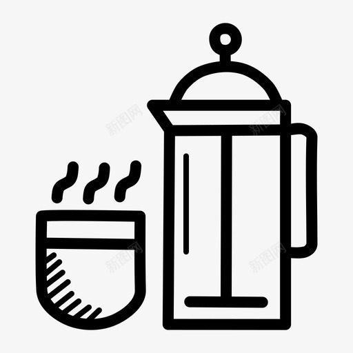 咖啡杯子饮料图标svg_新图网 https://ixintu.com 冬天的涂鸦 咖啡 暖暖的 杯子 法式出版社 茶 饮料