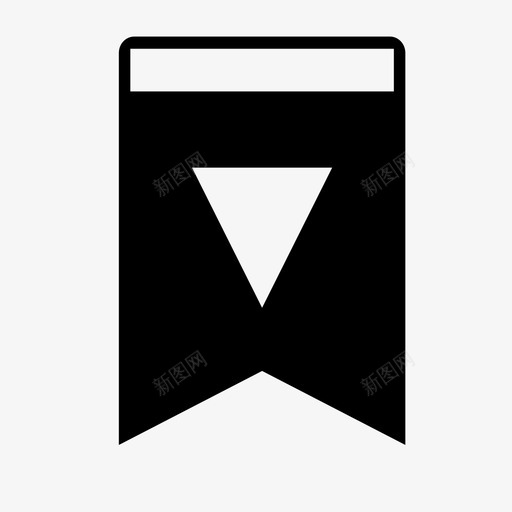 横幅箭头下图标svg_新图网 https://ixintu.com 下 旗 标志 横幅 箭头