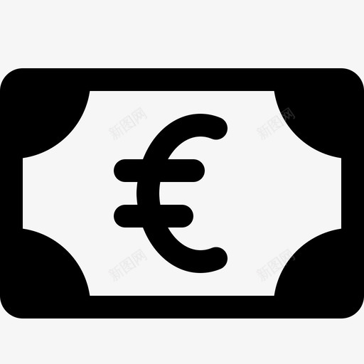 欧元货币钞票法定货币图标svg_新图网 https://ixintu.com 欧元货币 法定货币 财富 货币实心图标 钞票