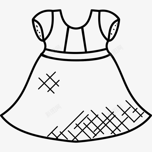 童装休闲装服装图标svg_新图网 https://ixintu.com 休闲装 时装 服装 童装 连衣裙