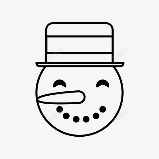 雪人圣诞节节日图标svg_新图网 https://ixintu.com 圣诞节 快乐 节日 雪人