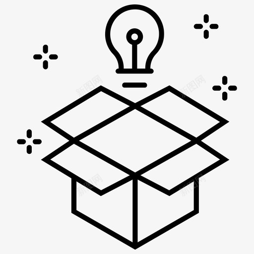 灯箱灯泡图标svg_新图网 https://ixintu.com 灯泡 灯箱