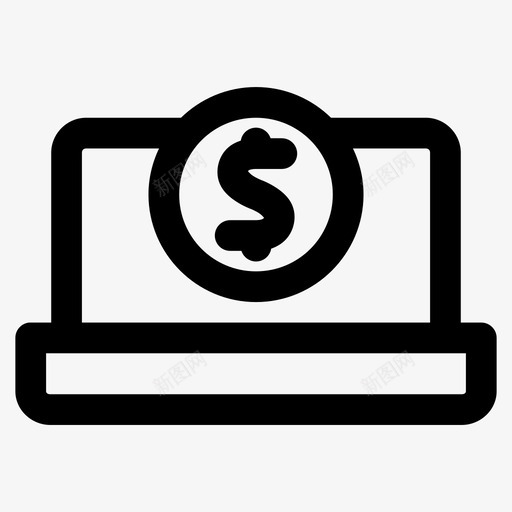 互联网支付美元金融图标svg_新图网 https://ixintu.com 互联网支付 在线支付 笔记本电脑 美元 金融