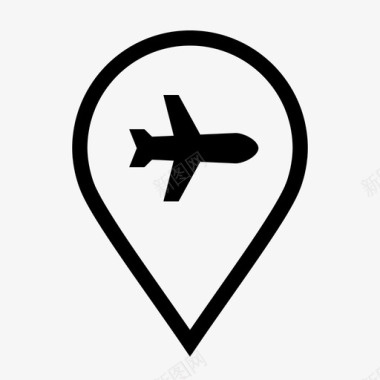 机场位置目的地行程图标图标