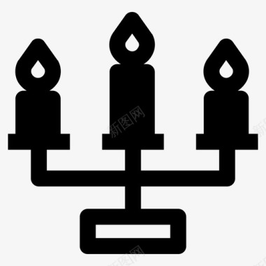 蜡烛烛台火焰图标图标