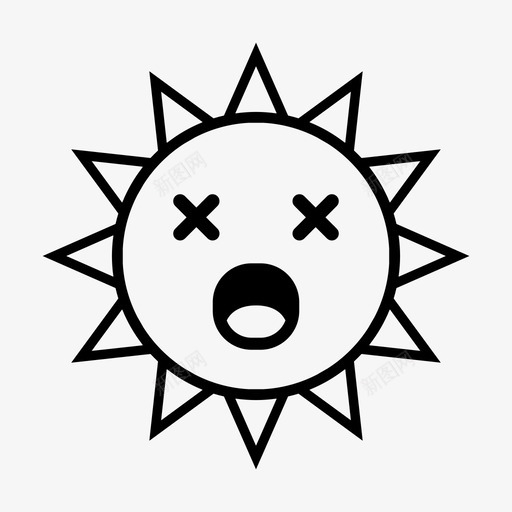 太阳表情病态图标svg_新图网 https://ixintu.com 太阳 惊奇 病态 表情