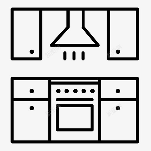 厨房排气罩厨柜图标svg_新图网 https://ixintu.com 厨房 厨房炉灶 厨房电器 厨房设备 厨柜 排气罩