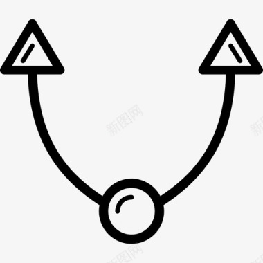 一个圆的两个弯曲箭头genericons箭头图标图标