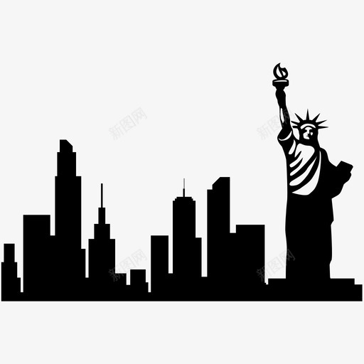 纽约城市纽约市图标svg_新图网 https://ixintu.com 城市 纽约 纽约市 镇