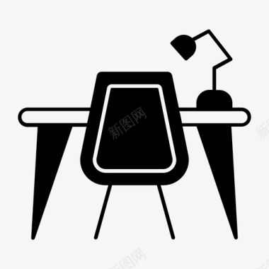 办公桌椅子灯图标图标