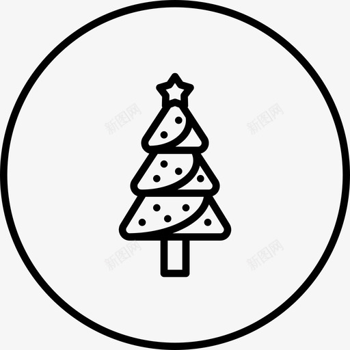 圣诞树松树星星图标svg_新图网 https://ixintu.com 圣诞 圣诞圆线2018 圣诞树 星星 松树