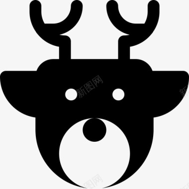 驯鹿鹿角圣诞节图标图标
