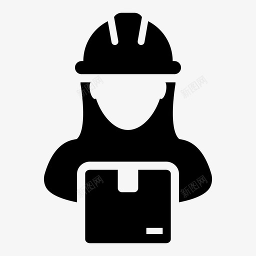 工人快递员包裹图标svg_新图网 https://ixintu.com 包裹 妇女 工人 建筑工人图标业务矢量样式32 快递员