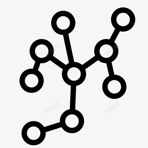 网络图图表连接图标svg_新图网 https://ixintu.com 分子 图表 图表和数据可视化 网络图 节点 连接