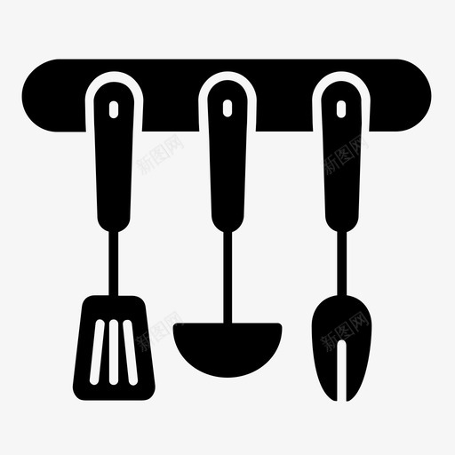 厨房用具厨房工具勺子图标svg_新图网 https://ixintu.com 勺子 厨房工具 厨房用具 器具 抹刀