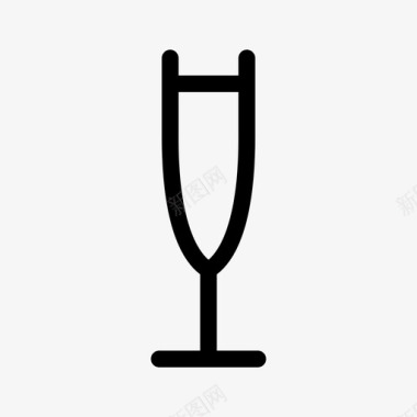 香槟长笛香槟碟玻璃杯图标图标
