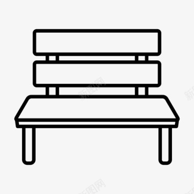 长凳椅子座位图标图标