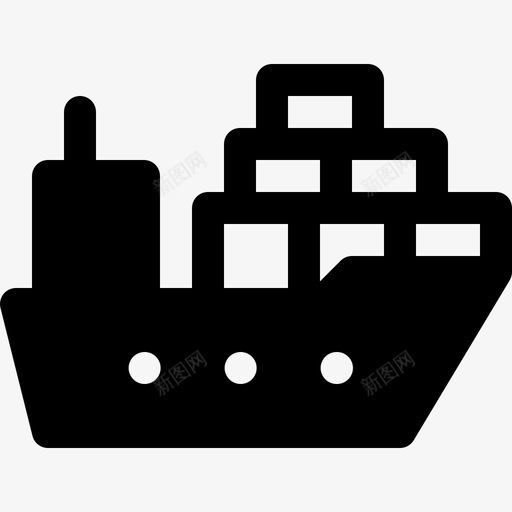 货船集装箱航运图标svg_新图网 https://ixintu.com 航运 货船 运输 运输固体图标 集装箱