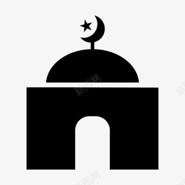 清真寺文化祈祷图标图标