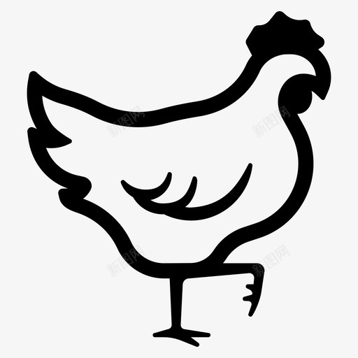 鸡肉禽类母鸡图标svg_新图网 https://ixintu.com 家禽 披萨 母鸡 禽类 鸡肉
