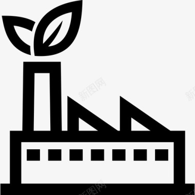 生态工厂绿色工业图标图标