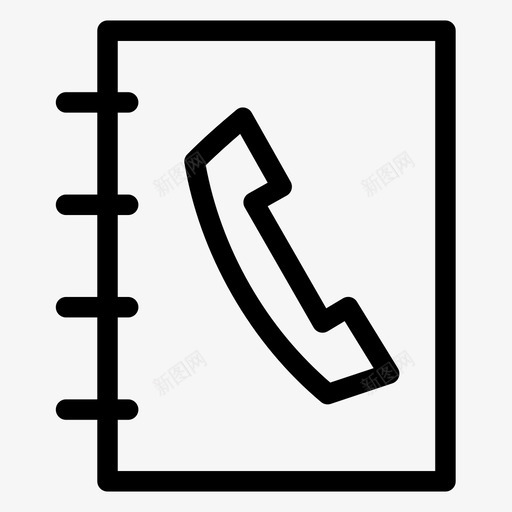 电话簿手机通讯录图标svg_新图网 https://ixintu.com 办公电话 手机 电话 电话簿 通讯录