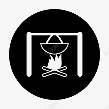 烹饪篝火野营图标图标