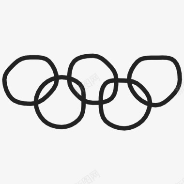 奥林匹克五环手绘奥运会图标图标