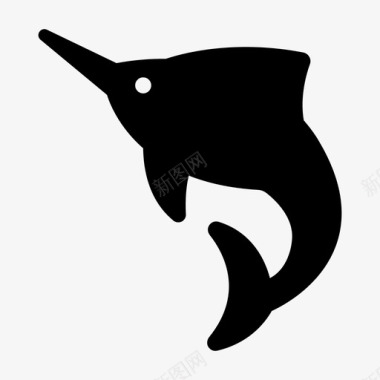 旗鱼钓鱼海洋图标图标