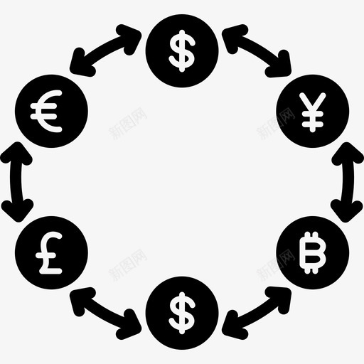 货币流通兑换图标svg_新图网 https://ixintu.com 兑换 流通 货币