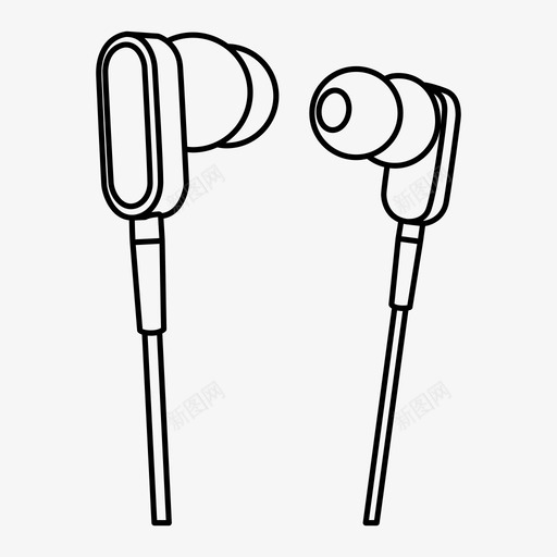 耳机入耳式耳机耳塞图标svg_新图网 https://ixintu.com 入耳式耳机 耳塞 耳机
