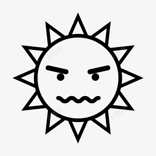 太阳害怕生病图标svg_新图网 https://ixintu.com 太阳 害怕 情绪化 生病