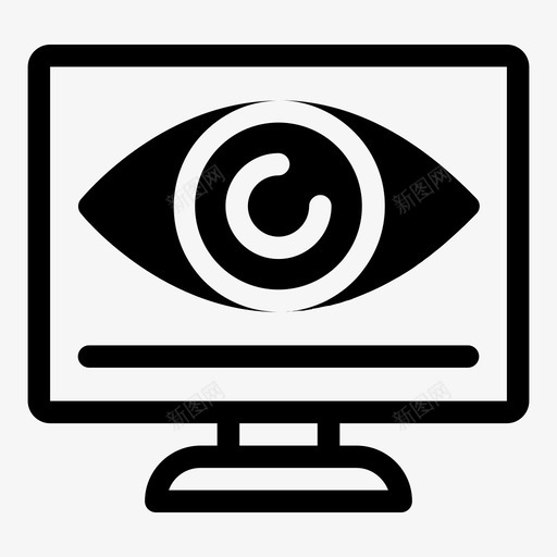 监控眼睛屏幕图标svg_新图网 https://ixintu.com 屏幕 搜索 搜索引擎优化营销填充 监控 眼睛