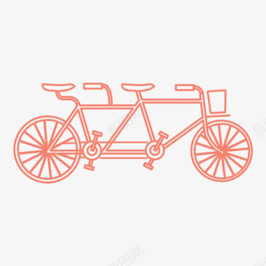 串联自行车运动图标图标