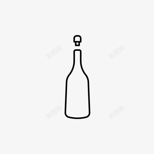 烈酒香槟玻璃瓶图标svg_新图网 https://ixintu.com 烈酒 玻璃瓶 饮料套装3 香槟