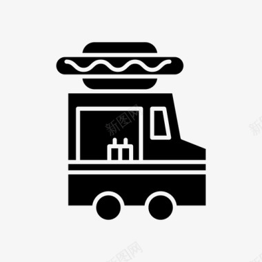 食品车热狗食品卡车热狗商业图标图标