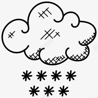 下雪雪花天气图标图标
