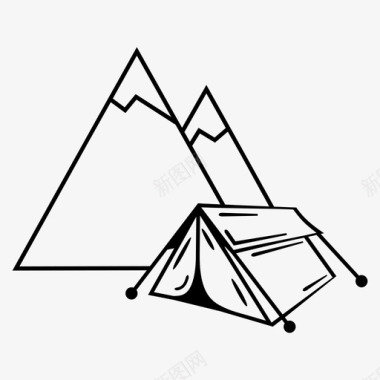 露营地山地登山图标图标