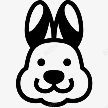 兔子脸兔子复活节兔子图标图标