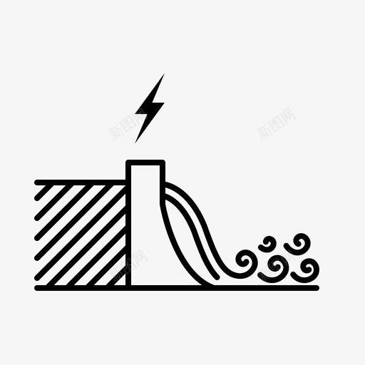 水电站大坝能源图标svg_新图网 https://ixintu.com 大坝 水 水电站 生态收集01 电力 能源