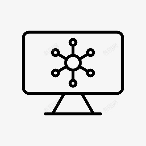 计算机网络监视器在线图标svg_新图网 https://ixintu.com 在线 监视器 计算机网络