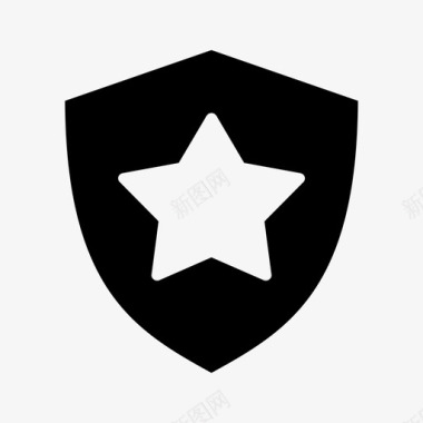警察局盾牌星星图标图标