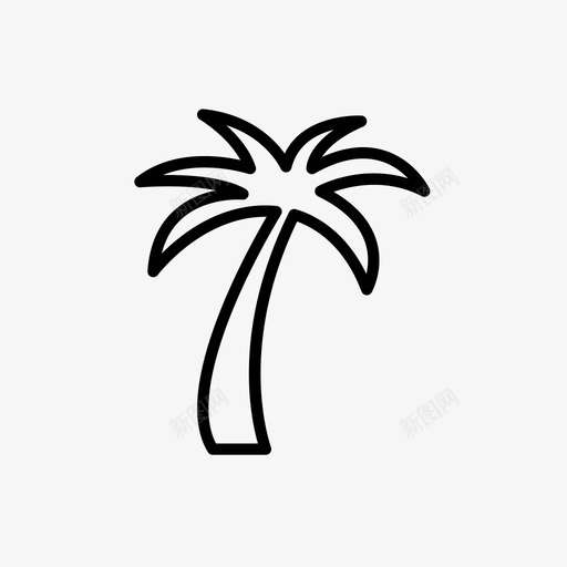 椰子树棕榈树海景图标svg_新图网 https://ixintu.com 棕榈树 椰子树 海景